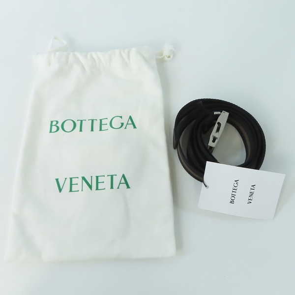 実際に弊社で買取させて頂いた【未使用】BOTTEGA VENETA/ボッテガヴェネタ リボンストラップ ボーダー ライン ベルト 629663 VBWJ1 8552の画像 7枚目