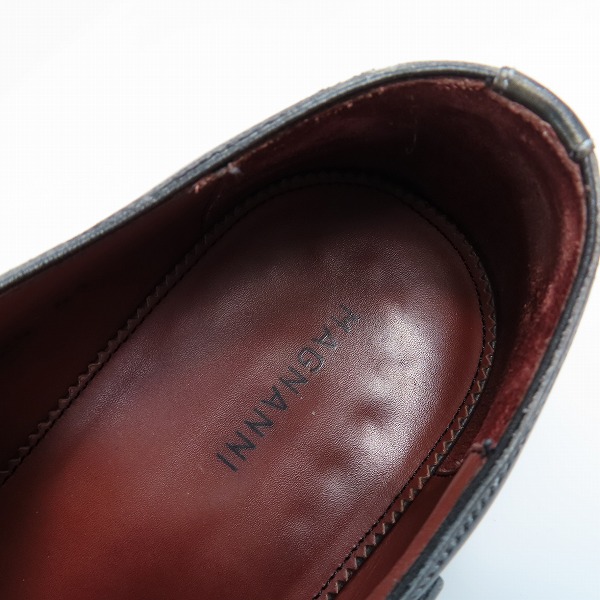 実際に弊社で買取させて頂いたMAGNANNI/マグナーニ レザー サイドレース シューズ ブラック 15024/41の画像 4枚目