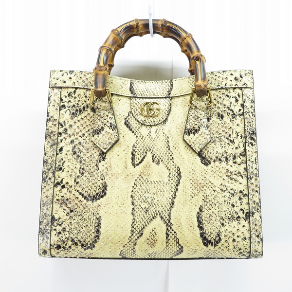 実際に弊社で買取させて頂いたGUCCI/グッチ バンブー パイソン スモール トートバッグ ハンドバッグ 660195