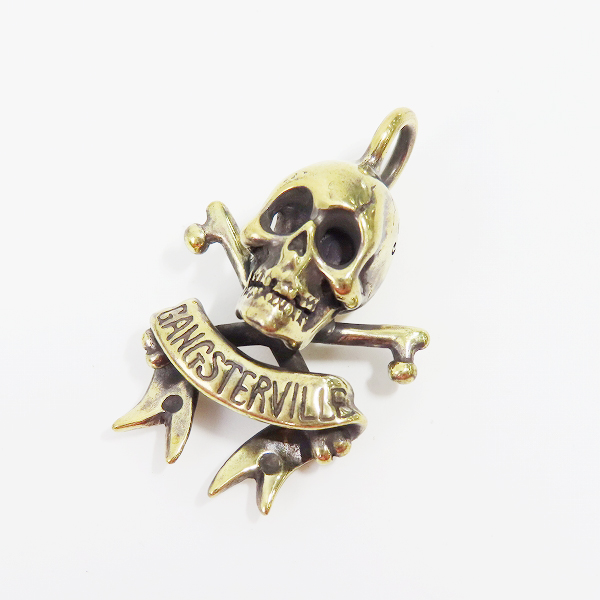 実際に弊社で買取させて頂いた（1）GANGSTERVILLE×Galcia/ギャングスタービル×ガルシア SKULL/スカル ブラス/真鍮 ペンダントトップ