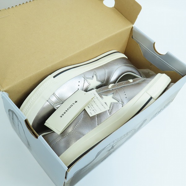 実際に弊社で買取させて頂いたCONVERSE/コンバース One Star ワンスター Enamel Leather Ox Silver 1C016/28の画像 8枚目