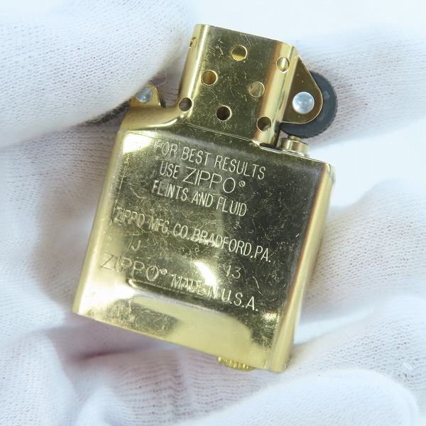 実際に弊社で買取させて頂いたZIPPO/ジッポー GANGSTERVILLE/ギャングスタービル & galcia/ガルシア ARMOR TYPE BRASS DEVIL CROSS DIAMOND 2013年製の画像 6枚目