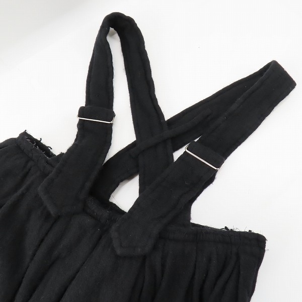 実際に弊社で買取させて頂いた【未使用】BLACK COMME DES GARCONS/ブラックコムデギャルソン ウールナイロン サスペンダースカート 1F-A007/Sの画像 2枚目