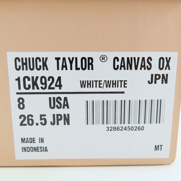 実際に弊社で買取させて頂いた【未使用】CONVERSE/コンバース ADDICT/アディクト CHUCK TAYLOR CANVAS OX/チャックテイラー キャンバス  1CK924/26.5の画像 9枚目