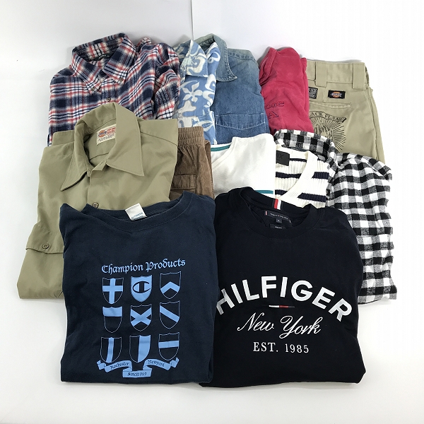 実際に弊社で買取させて頂いた【おまとめ】ディッキーズ/トミーヒルフィガー/チャンピオン 等 Tシャツ/半袖シャツ/パンツ 他
