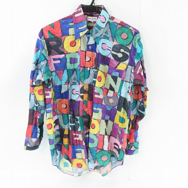 実際に弊社で買取させて頂いたPaul Smith LONDON/ポールスミスロンドン アルファベット 総柄 長袖シャツ/M