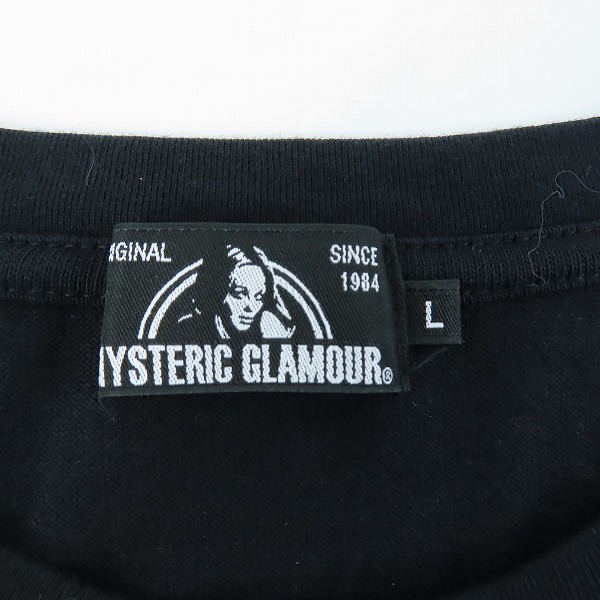 実際に弊社で買取させて頂いたHYSTERIC GLAMOUR/ヒステリックグラマー Tシャツ 刺繍 ブラック 02181CT03/Lの画像 2枚目