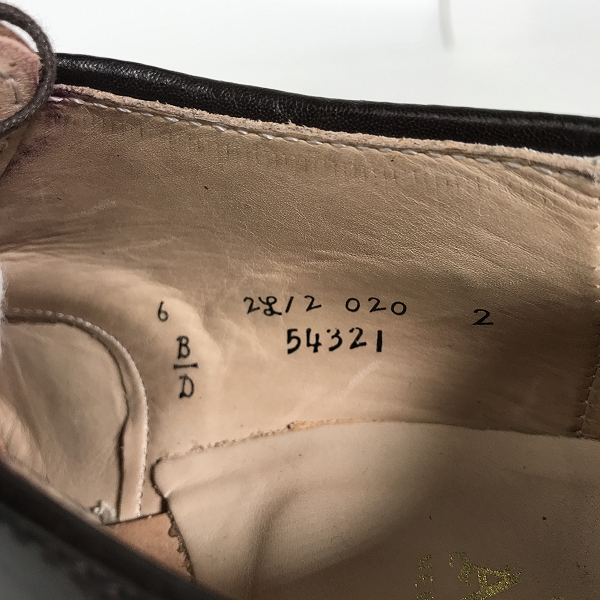 実際に弊社で買取させて頂いたALDEN/オールデン シェルコードバン Vチップ レザーシューズ 54321/6Dの画像 5枚目