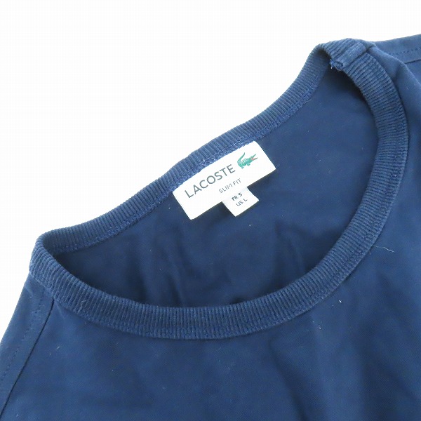 実際に弊社で買取させて頂いたLACOSTE/ラコステ スリムフィット クロコエンブレムクルーネックTシャツ TH5845L/Lの画像 7枚目