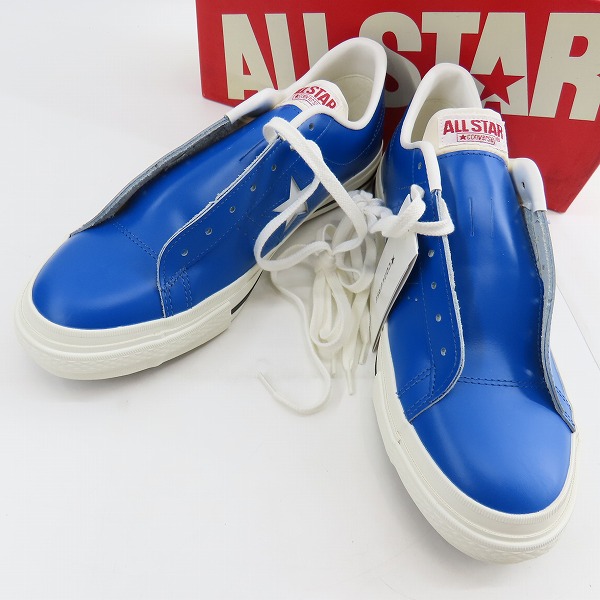 実際に弊社で買取させて頂いた【未使用】CONVERSE/コンバース 日本製 ONE STAR J OX BLUE ワンスター レザー 青白/10.5