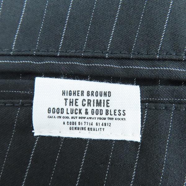 実際に弊社で買取させて頂いたTHE CRIMIE/クライミー STRIPE PANTS ストライプパンツ ブラック Lの画像 5枚目