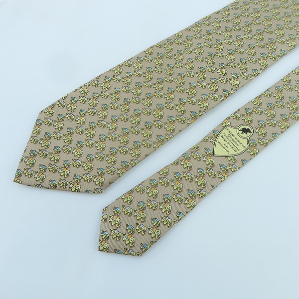 実際に弊社で買取させて頂いたHUNTING WORLD/ハンティングワールド エレファント総柄 ネクタイの画像 1枚目