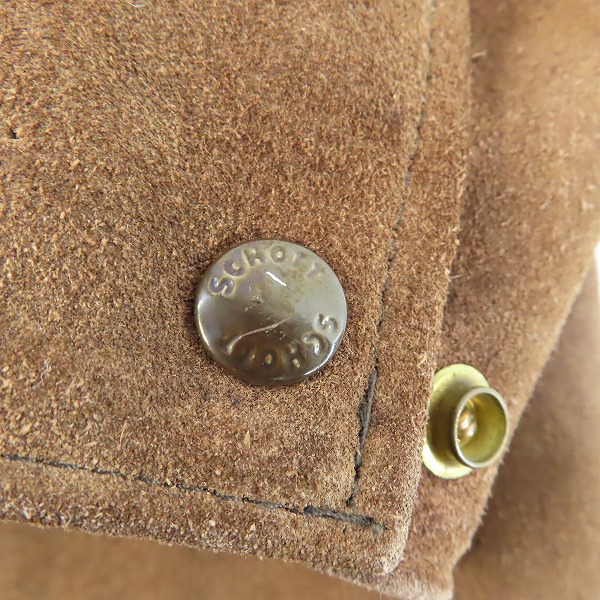 実際に弊社で買取させて頂いたSCHOTT/ショット カバーオール/スエードレザー/裏地チェック/40の画像 7枚目