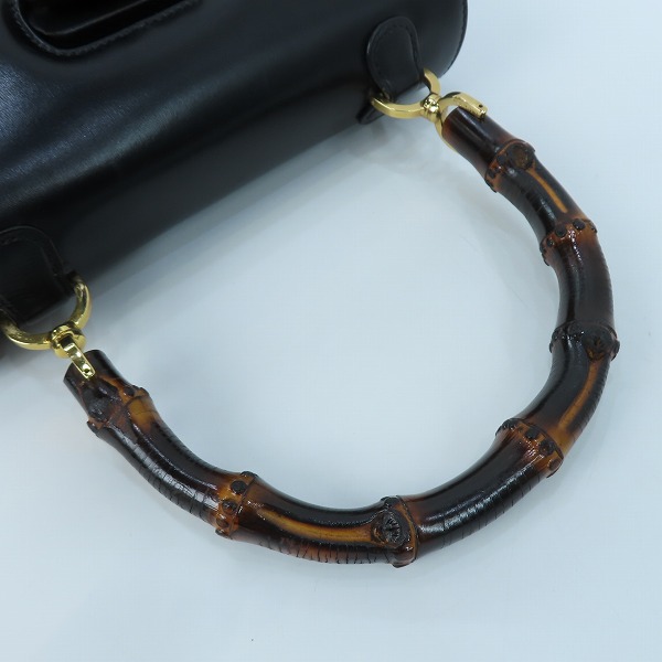実際に弊社で買取させて頂いたGUCCI/グッチ オールドグッチ/ヴィンテージ バンブー レザーハンドバッグ の画像 3枚目