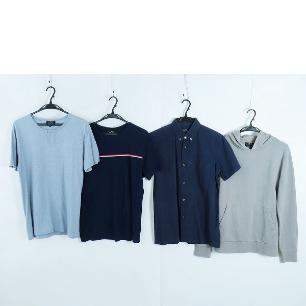 実際に弊社で買取させて頂いたA.P.C./アーペーセー 半袖Tシャツ/シャツ/パーカー 4点セット
