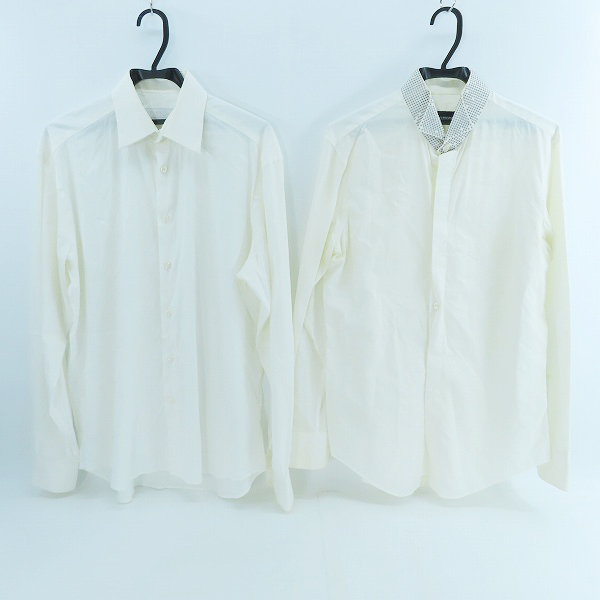 実際に弊社で買取させて頂いたPRADA/プラダ EMPORIO ARMANI/エンポリオアルマーニ ドレスシャツ 2点セット