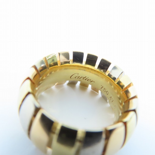 実際に弊社で買取させて頂いたCartier/カルティエ 750/K18PG/YG/WG スリーカラー リング/指輪 47/7号の画像 4枚目