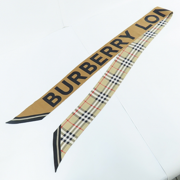 実際に弊社で買取させて頂いたBURBERRY/バーバリー スキニースカーフ/ミッツァ リバーシブル バーバリーチェック 8028950 の画像 3枚目