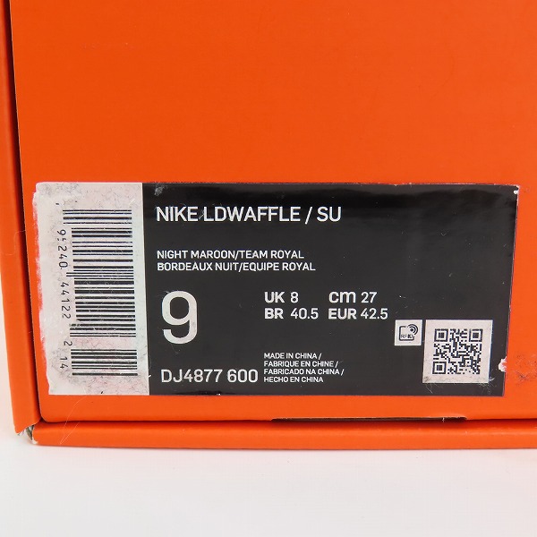 実際に弊社で買取させて頂いたNIKE×sacai×UNDERCOVER/ナイキ×サカイ×アンダーカバー LD WAFFLE/LDワッフル スニーカー DJ4877-600/27の画像 9枚目