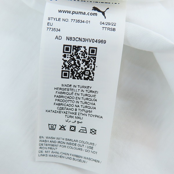 実際に弊社で買取させて頂いた【未使用】PUMA/プーマ ACミラン BLANK ACM Winners Tee 2021-22 セリエA優勝記念Tシャツ 773534-01/Lの画像 3枚目