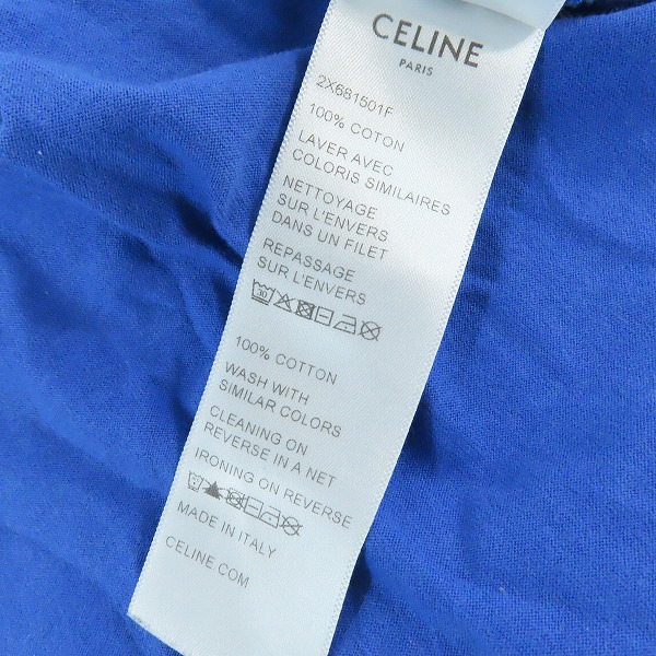 実際に弊社で買取させて頂いた【JPタグ】CELINE/セリーヌ 21SS ロゴプリント ルーズフィット Tシャツ ブルー 2X681501F/Mの画像 4枚目