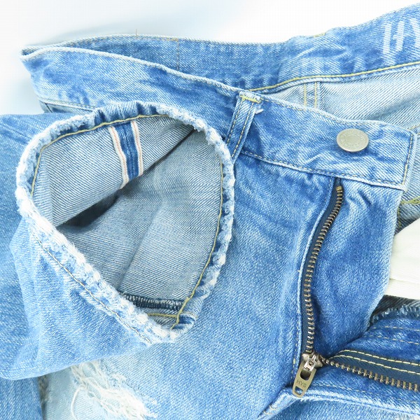 実際に弊社で買取させて頂いたHYSTERIC GLAMOUR/ヒステリックグラマー FLAMING ROCK リメイク クラッシュ ダメージデニムパンツ 02211AP05/30の画像 5枚目