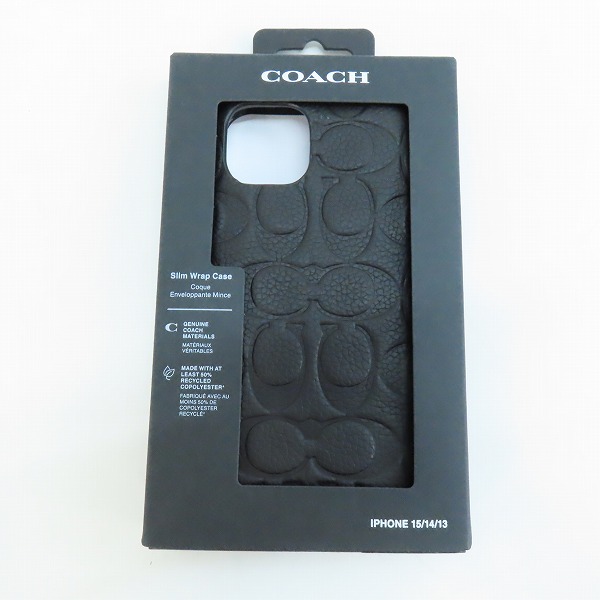 実際に弊社で買取させて頂いた【未開封】COACH/コーチ iPhone 15用 Coach Leather Slim Wrap Case/レザー 携帯ケース/カバー CH052476-04