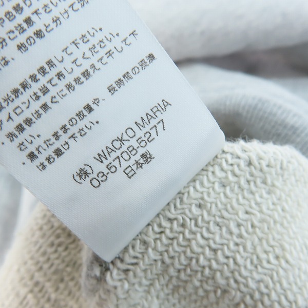 実際に弊社で買取させて頂いたWACKO MARIA/ワコマリア HEAVY WEIGHT PULLOVER HOODED SWEAT SHIRT TYPE-2 ロゴ刺繍パーカー/XLの画像 4枚目