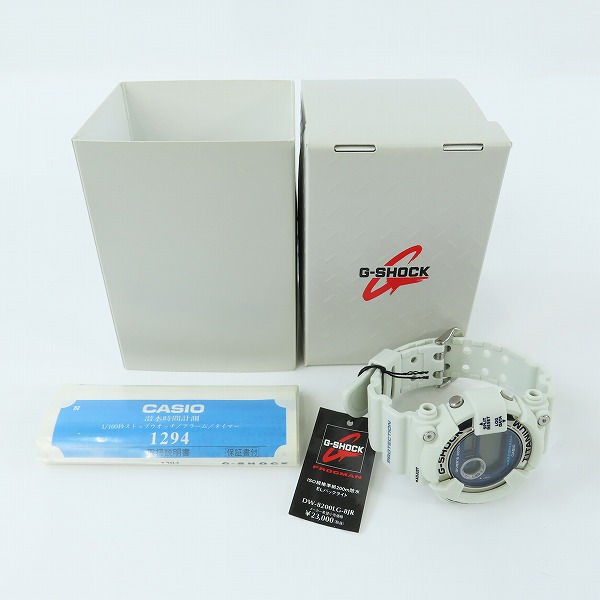 実際に弊社で買取させて頂いたG-SHOCK/Gショック FROGMAN/フロッグマン メンイン ホワイトグレー クォーツ 腕時計 DW-8200LG-8JR 【動作未確認】の画像 6枚目
