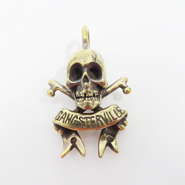 実際に弊社で買取させて頂いた（3）GANGSTERVILLE×Galcia/ギャングスタービル×ガルシア SKULL/スカル ブラス/真鍮 ペンダントトップの画像 1枚目