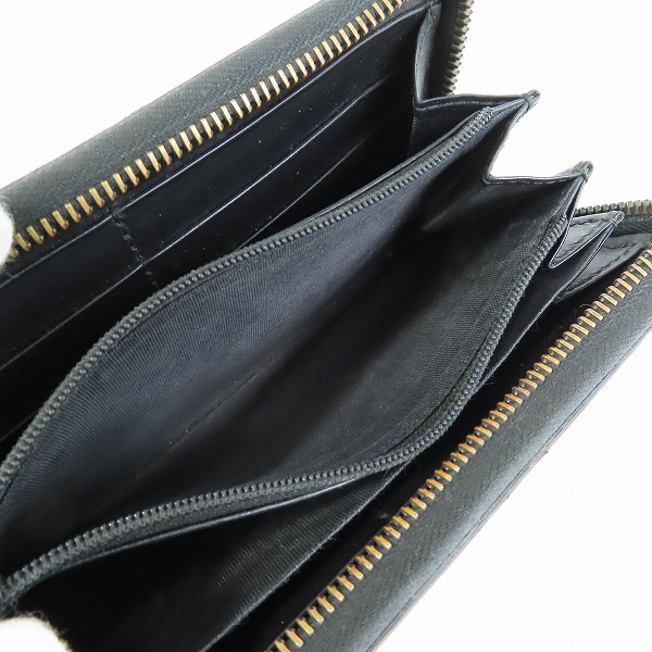 実際に弊社で買取させて頂いたGUCCI/グッチ グッチシマ アヴェル ブラック ラウンド ジップ/ファスナー ウォレット/長財布 307987の画像 3枚目