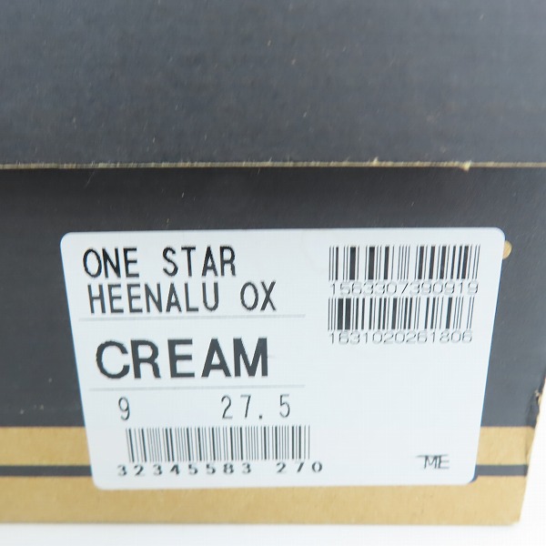 実際に弊社で買取させて頂いた【未使用】CONVERSE/コンバース ONE STAR HEENALU OX CREAM ワンスター ヘエナル オックス クリーム/27.5の画像 7枚目