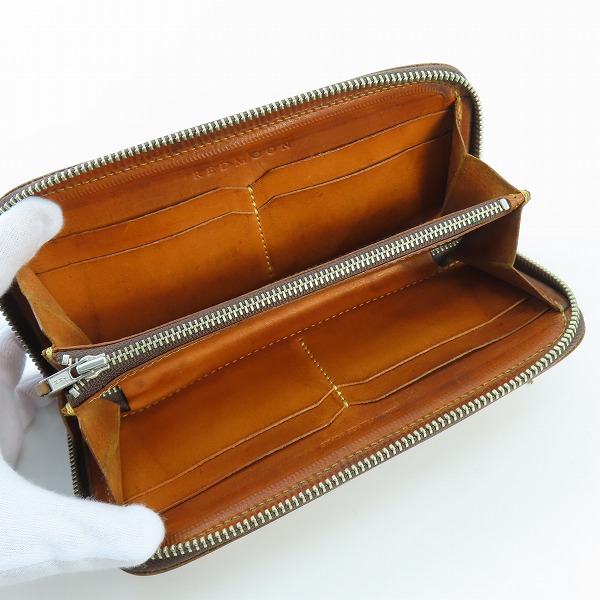 実際に弊社で買取させて頂いたREDMOON/レッドムーン ラウンドジップ レザー 長財布/ロングウォレット/SNTの画像 3枚目