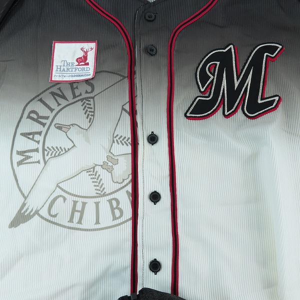 実際に弊社で買取させて頂いたDESCENTE/デサント 千葉ロッテマリーンズ 2005年 アジアチャンピオン ユニフォーム DLM-083V/Lの画像 2枚目