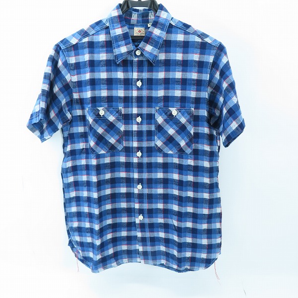 実際に弊社で買取させて頂いたSUGAR CANE/シュガーケーン チェック柄 半袖 シャツ SC37322 M