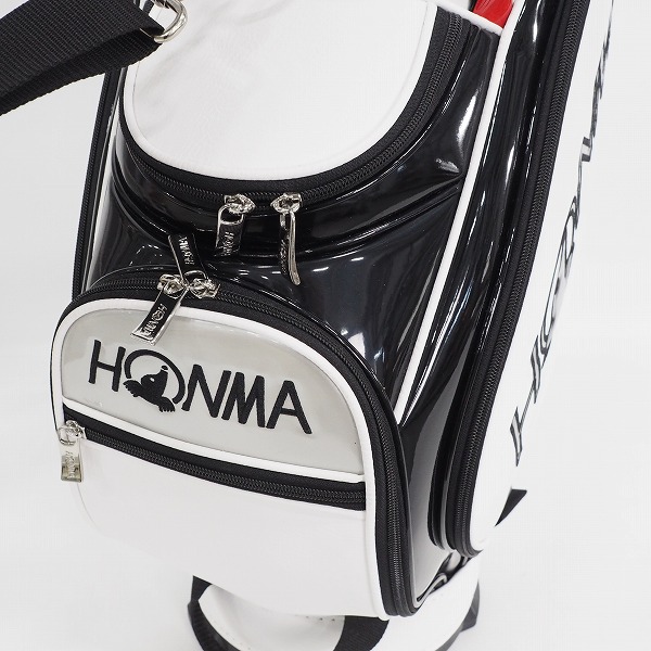 実際に弊社で買取させて頂いたHONMA/ホンマ CB52201 TOUR WORLD/ツアーワールド 9型 5分割キャディバッグ ホワイトの画像 5枚目