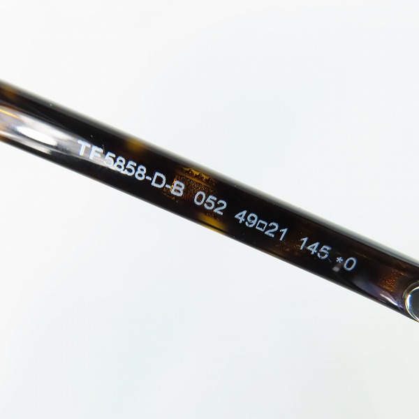 実際に弊社で買取させて頂いたTOM FORD/トムフォード 日本企画モデル ウエリントン型 アイウエア/メガネフレーム TF5858-D-B 052の画像 8枚目