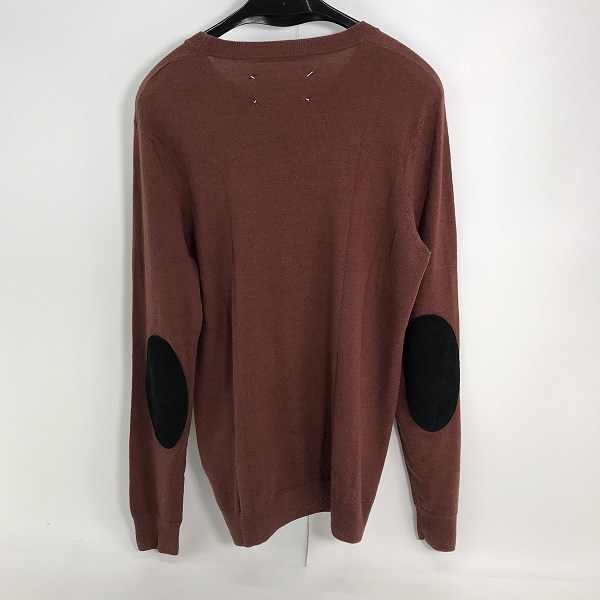 実際に弊社で買取させて頂いたMaison Martin Margiela/メゾンマルタンマルジェラ 15AW レザーエルボーパッチ ニット S50HA0588/Mの画像 1枚目