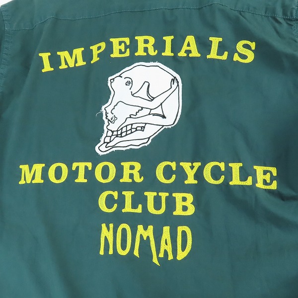実際に弊社で買取させて頂いたCHALLENGER/チャレンジャー IMPERIALS MOTOR CYCLE CLUB だまし絵 背面スカル ワークシャツ XLの画像 4枚目