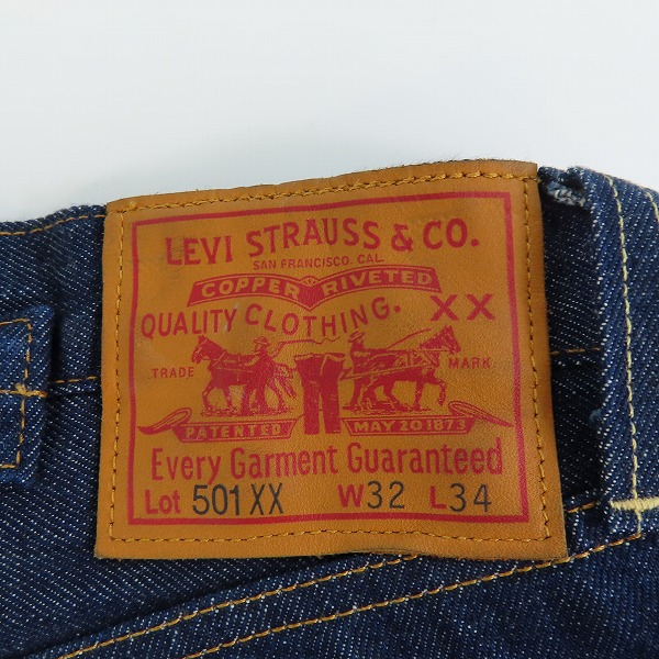 実際に弊社で買取させて頂いたLevi’s/ リーバイス/501xx/ ビックE/赤耳 /ボタンフライ/ デニムパンツ/W32/L34の画像 2枚目