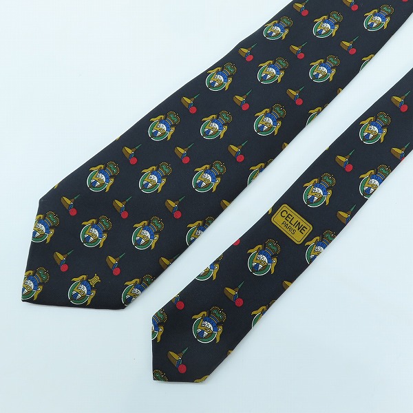 実際に弊社で買取させて頂いたCELINE/セリーヌ 総柄 シルクネクタイの画像 1枚目