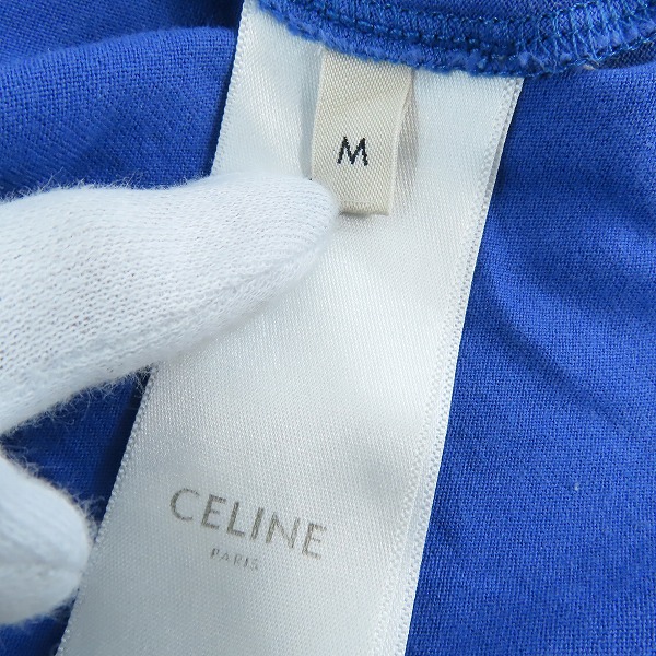 実際に弊社で買取させて頂いた【JPタグ】CELINE/セリーヌ 21SS ロゴプリント ルーズフィット Tシャツ ブルー 2X681501F/Mの画像 3枚目