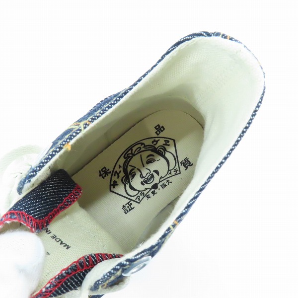 実際に弊社で買取させて頂いた【未使用】EVISU/エヴィス デニム ハイカット スニーカー 25.0の画像 4枚目