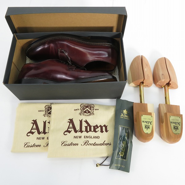 実際に弊社で買取させて頂いたALDEN/オールデン SHELL CORDOVAN LEATHER/シェルコードバンレザー プレーントゥ シューズ 990 7.5Dの画像 8枚目