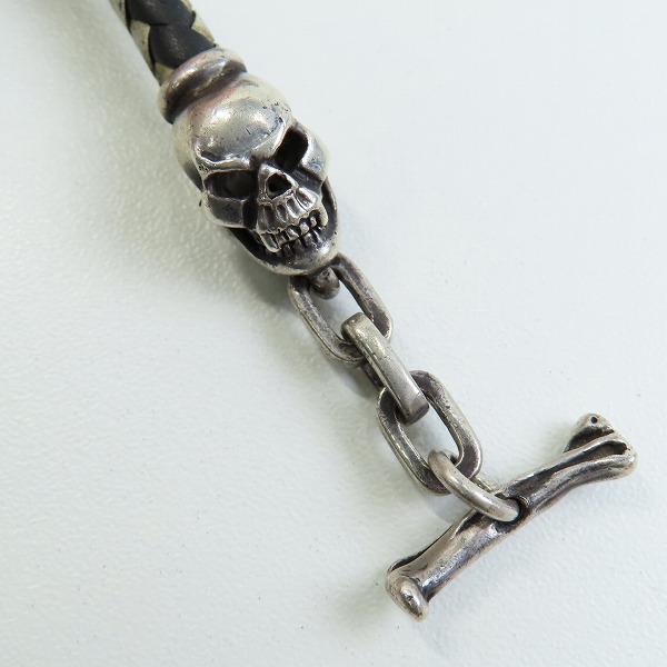 実際に弊社で買取させて頂いたLEATHERS & TREASURES/レザーズアンドトレジャーズ スカル レザーブレスレットの画像 3枚目