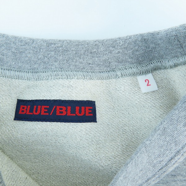 実際に弊社で買取させて頂いたBLUEBLUE/ブルーブルー スビンギザコットン BBエンブロイダリー カットオフ ライトスウェットシャツ グレー 1007749/2の画像 2枚目