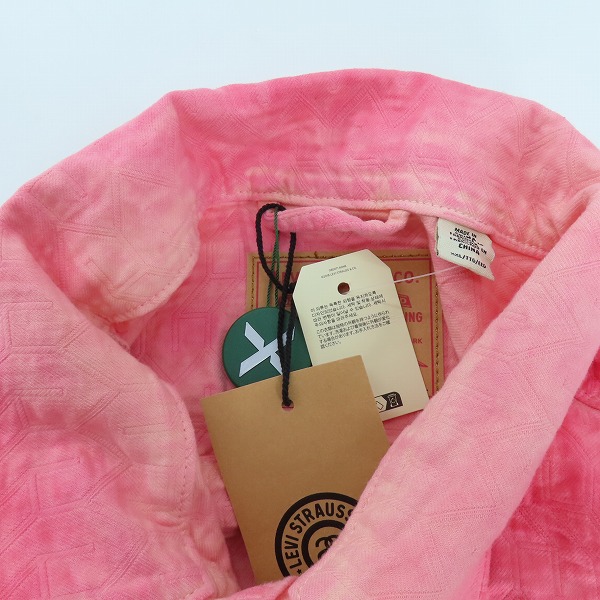 実際に弊社で買取させて頂いた【未使用】STUSSY × LEVI'S/ステューシー × リーバイス 23AW DYED JACQUARD TRUCKER JACKET/ダイドジャケット/XXLの画像 6枚目