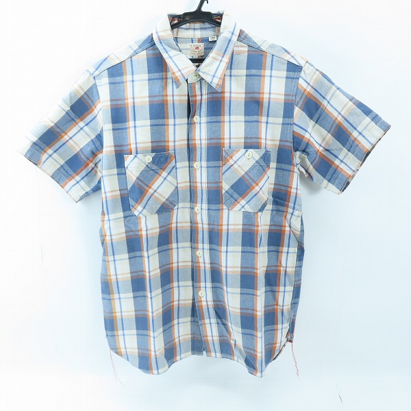 実際に弊社で買取させて頂いたSUGAR CANE/シュガーケーン チェック柄 半袖シャツ SC37004 L