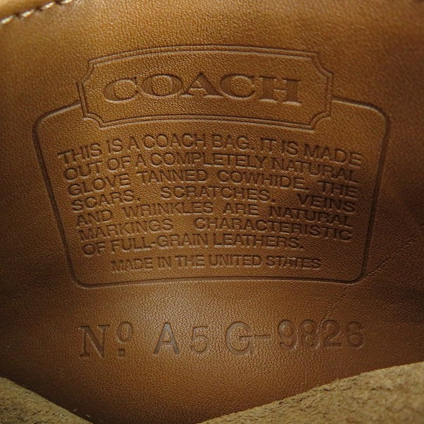 実際に弊社で買取させて頂いたCOACH/コーチ オールドコーチ カウハイドレザー ポーチ 9826 の画像 4枚目