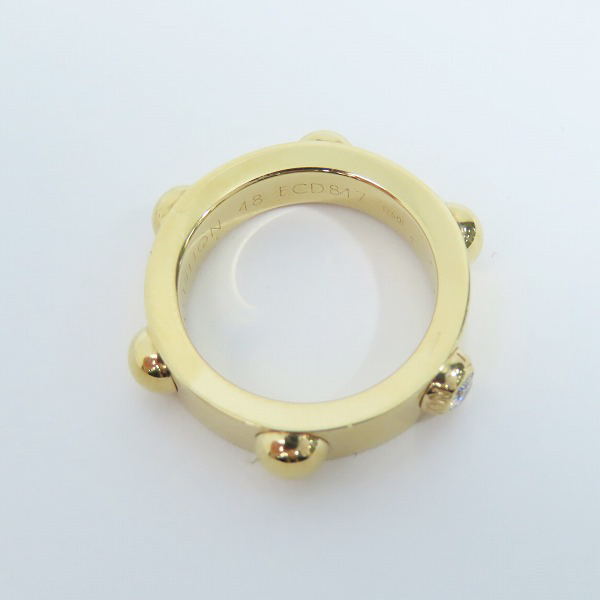 実際に弊社で買取させて頂いたLOUIS VUITTON/ルイヴィトン K18YG/750 プティット バーグ クルー 1Pダイヤ リング/指輪 48/9号の画像 4枚目